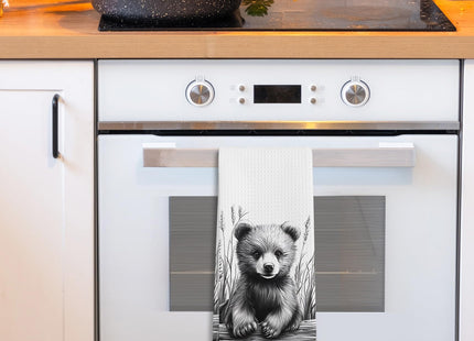 GWFSJYU Black Bear Gifts Hand Kitchen Towel, Bear Bathroom Decor, Rustic Bears Dish Tea Towels for Kitchen, Bears Decorative Hand Towels for Bathroom Cabin, 16x24 Inch