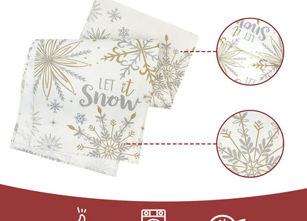 FreeNook Snowflake Christmas Table Runner, Chriatmas Decorations,13x72 Inch