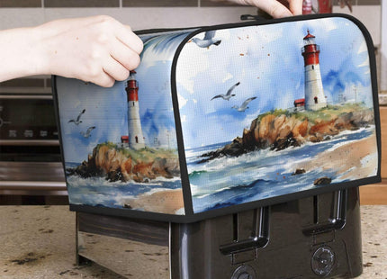 DXTKWL Toaster Cover 4 Slice Sea Beach Lighthouse Waterproof Appliance Cover with Hang Loop Bread Baker Toaster Cover for Kitchen