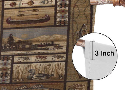Yearn Jear Retro Rusticd Curtains,Country Style Farmhouse Rustic Cabin Wildlife Rod Pocket Drapes Thermal Insulated Window Curtain for Bedroom Living Room Home Decor 42x45 Inch