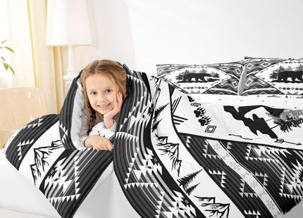 Feelyou Bear Comforter Set All Season Cabin Bear Animals Bedding Set with 2