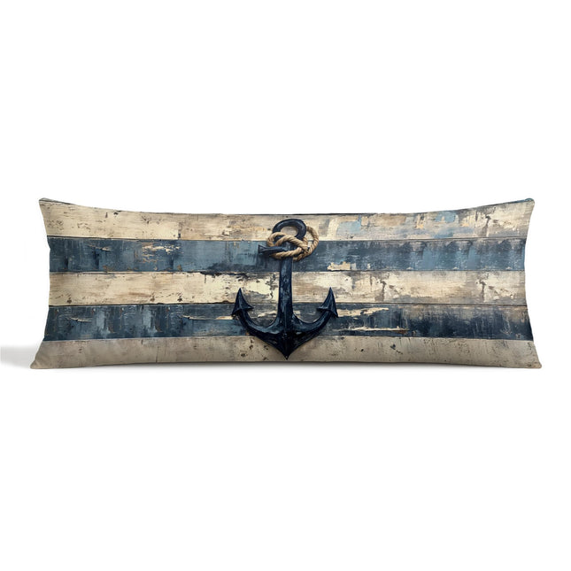 TopXmai Vintage Nautical Ancho Body Pillow Covers 20x54,Rustic Coastal Beach Lighthouse Decorative Body Pillow Cover,Coastal Anchor Decorative Pillowcases for Home Couch Bed Decor,A031-CBZ