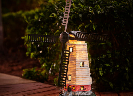 pearlstar Solar Garden Outdoor Windmill Lighthouse - 20" Solar Powered LED Lighthouse Garden Statue Waterproof Decorative Light for Women Mom Landscape Decor Lawn Table Patio Pathway Yard