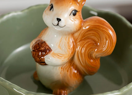 DIHOclub Cute Squirrel Candy Bowl Ceramic Candy Dish (Green Squirrel)