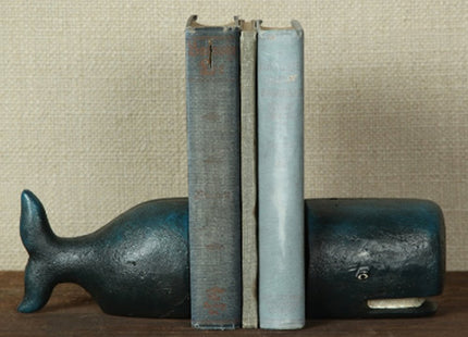 Homart Cast Iron Whale Bookends,Black