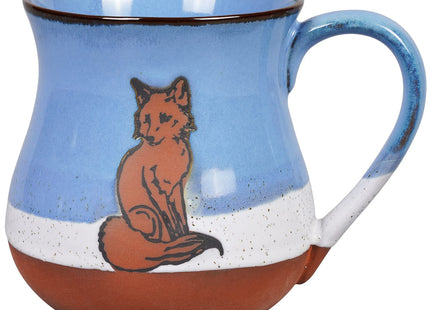 MPotTo Ceramic Fox Coffee Mug, Blue, 16 oz