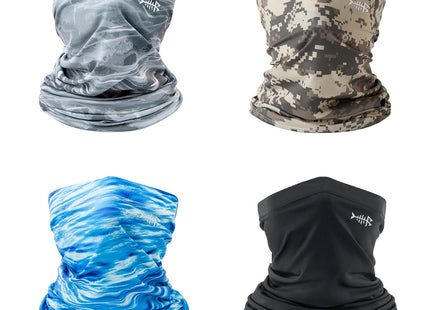 BASSDASH 4 Pack UPF 50+ UV Protection Neck Gaiter Sun Protector for Fishing Hunting Kayaking Hiking Cycling Outdoor