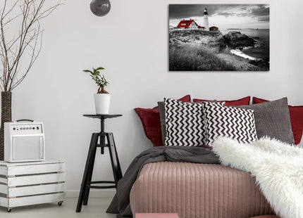 Nachic Wall Black and White Lighthouse Wall Art Portland Beach Picture