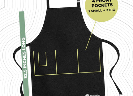 ApronMen - Aprons - Fishing Themed Men’s Grilling Aprons - Utility Pockets - One Size Fits Most - Adjustable Neck Strap - Machine Washable - Reel Men Fish & Cook