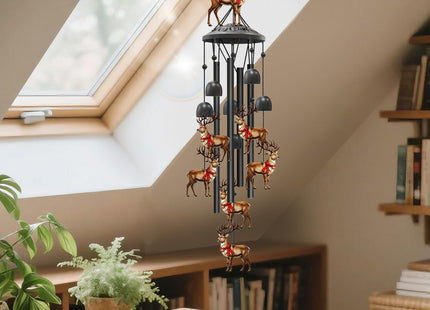 Christmas Deer Wind Chimes for Outside,Metal Chimes,Deer Gifts for Women