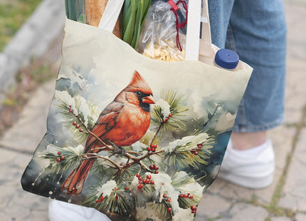 Veqzc Cardinal Christmas Canvas Tote Bag for Women - Red Cardinal Gifts, Christmas Reusable Grocery Bags