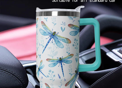 wmvhdiw 30 oz Dragonfly Stainless Steel Tumbler with lid and Straw CoffeeTravel Mug Cup Water Botter, Dragonfly Gifts for Women