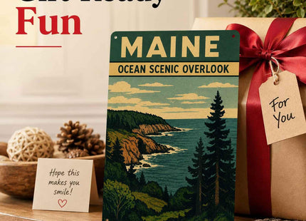 Maine Ocean Scenic Vintage Metal Signs 8 X 12 Inch