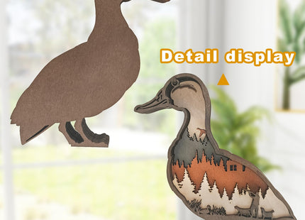 Laozai 3D Wooden Animal Decor, Deer and Bear Home Decor for Wall and Tabletop,Best Gift for Christmas (Crow)