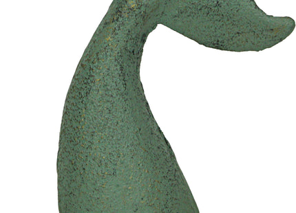 Set of 2 Whale Tail Decorative Bookends, 6.5 Inch Verdigris Green Cast Iron