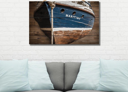 Personalized Custom Wooden Wall Art - Nautical Boat Oil Painting Style Sign for Home Decor - Handcrafted Shiplap Wood Plaque for Living Room Bedroom Office Unique Gift(Style D)