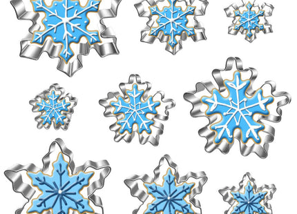 Auktosmn Snowflake Cookie Cutter Set-9 Pieces-1.2" to 4"-Christmas Cookie Cutters-Snowflake Cutter Fondant Baking Molds for Cake Cupcake