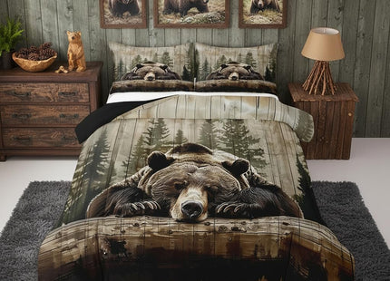 Feelyou Western Grizzly Bear Comforter Set Toddler for Boys Girls Bedding