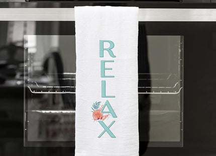P. Graham Dunn Kitchen Towel - Absorbent Cotton Tea Towel - Relax Seashell Design, 16" x 28"
