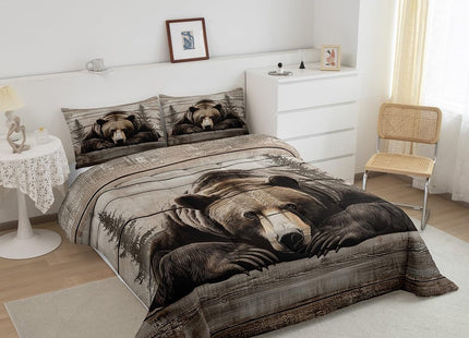 Erosebridal Grizzly Bear Bedding Set Twin Hunting Bear Comforter Set