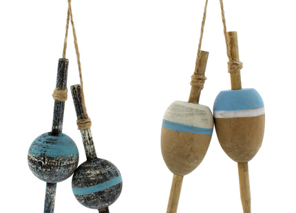 The Bridge Collection Set of 2 Hanging Fishing Bobber Lakehouse Decorations