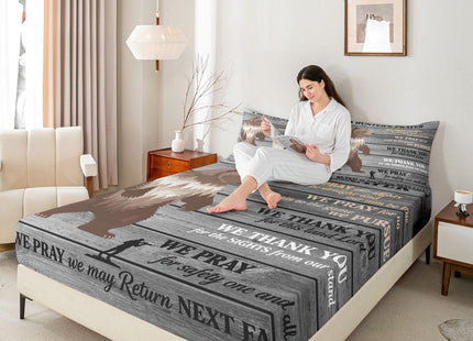 Feelyou Rustic Bear Sheet Set Kids Boys Twin