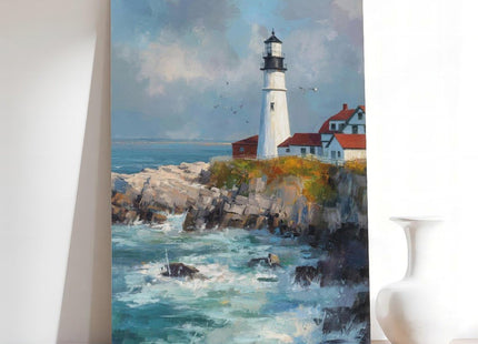 BGFgdDG Portland Lighthouse Scenery, Maine Tourism, New England Poster Bedroom Decor Sports Landscape Office Room Decor Gift Style:Frame 12x18inch