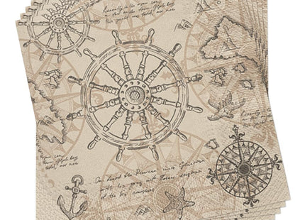 Vintage Nautical Map Paper Luncheon Napkins 40pcs, Nautical Napkins, Map Napkins Y