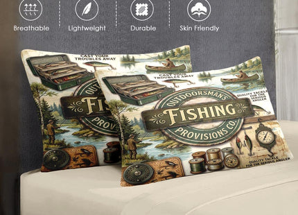 WeCozy Full Comforter Set with Sheets, 7 Pieces Fishing Vintage Bedding