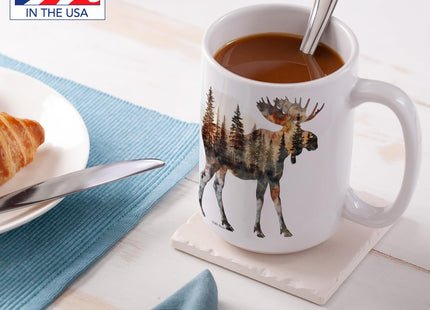Highland Home Moose Silhouette Large Decorative Ceramic Mug