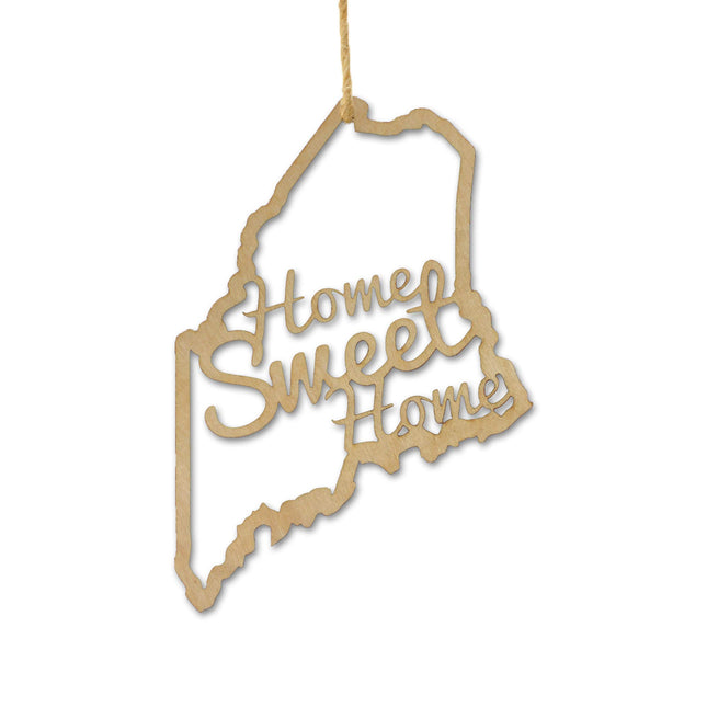 Torched Home Sweet Home Christmas Tree Ornament Decoration, Hanging Tree Decor, Great Housewarming Gift, Maine