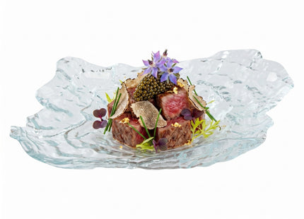Restaurantware Clear Glass Seashell Serving Plates, 8 3/4 In Wide, 1 Ct