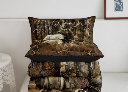 Erosebridal Rustic Deer Comforter Set Cabin Lodge Vintage Elk Full