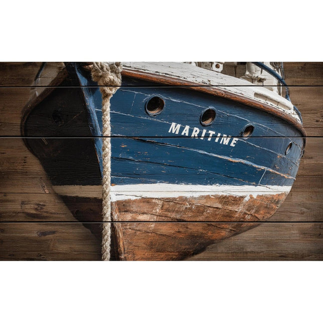 Personalized Custom Wooden Wall Art - Nautical Boat Oil Painting Style Sign for Home Decor - Handcrafted Shiplap Wood Plaque for Living Room Bedroom Office Unique Gift(Style D)