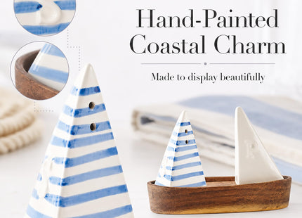 Mud Pie Sailboat Salt and Pepper Shaker Set
