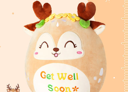 CozyWorld Get Well Soon Deer Plush Pillow Cuddlt Sika Deer Stuffed Animal