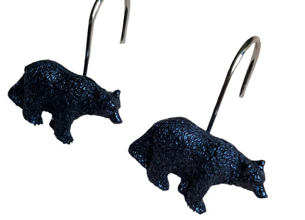 Twofishes Black Bear Lodge Shower Curtain Hooks Set of 12 Black Bear Lodge Shower Curtain Rins Set of 12