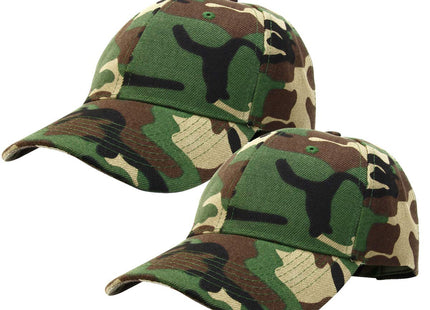 Falari Baseball Cap Adjustable Size for Running Workouts and Outdoor Activities All Seasons (2pk Woodland & Woodland)