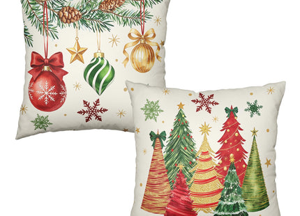 Wnoesat Christmas Tree Snowflake Pine Cone Decorative Pillow Covers