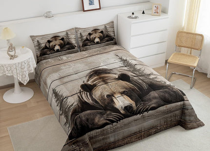 Erosebridal Grizzly Bear Bedding Set Twin Hunting Bear Comforter Set