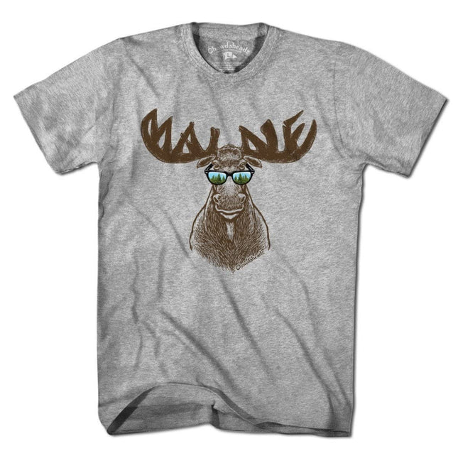 Chowdaheadz Cool Maine Moose T-Shirt - Unisex Vintage Tee Soft Cotton Blend