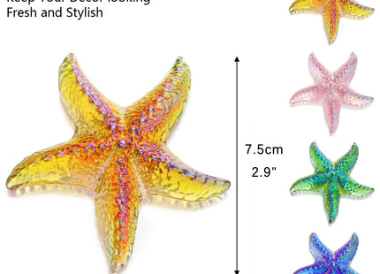 Amber Blown Glass Starfish Figurine Miniature Ocean Home Decor