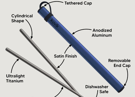 Kuvіk Titanium Chopsticks with Nautical Blue Carrying Case