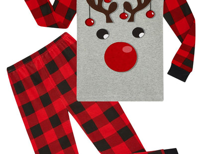 Demifill Boys Christmas Moose Pajamas Toddler Kids Holiday Pjs 4T