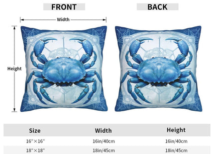 Famame Decorative Pillow Covers Set of 2 Cute Blue Crab Throw Pillows Cover 18x18 inch Square Pillowcase Couch Cushion Cases for Sofa Living Room Bedroom Home Decor