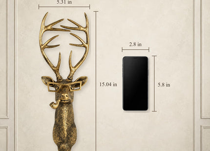 UITWMKTG Gold Deer Head Wall Decor - Modern Animal Wall Sculpture, Deer Wall Art for Living Room, Bedroom, Office, Gold Wall Hanging Home Decoration