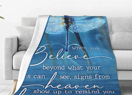 Blue Dragonfly Blanket Dragonfly Decor Throw Blanket Gifts for Girls Boys Dragonfly Lover Couch Bedding Super Warm Soft Plush Lightweight Fleece Flannel Blanket for Kids Adults Men Women 60"X50"