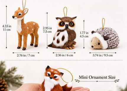Skylety 20 Pcs Woodland Animal Plush Hanging Ornaments, Xmas Woodland