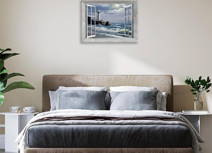 Lighthouse Coastal Canvas Wall Art Print Painting Framed ArtWork 12"x16"