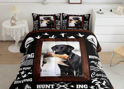 Feelyou Duck Hunting Comforter Hunting and Fishing Bedding Set for Kids Boys Girls Dog Hunter Comforter Set Wild Animal Inner Fill Duvet Set 1 Comforter Set with 1 Pillowcase Toddler Size